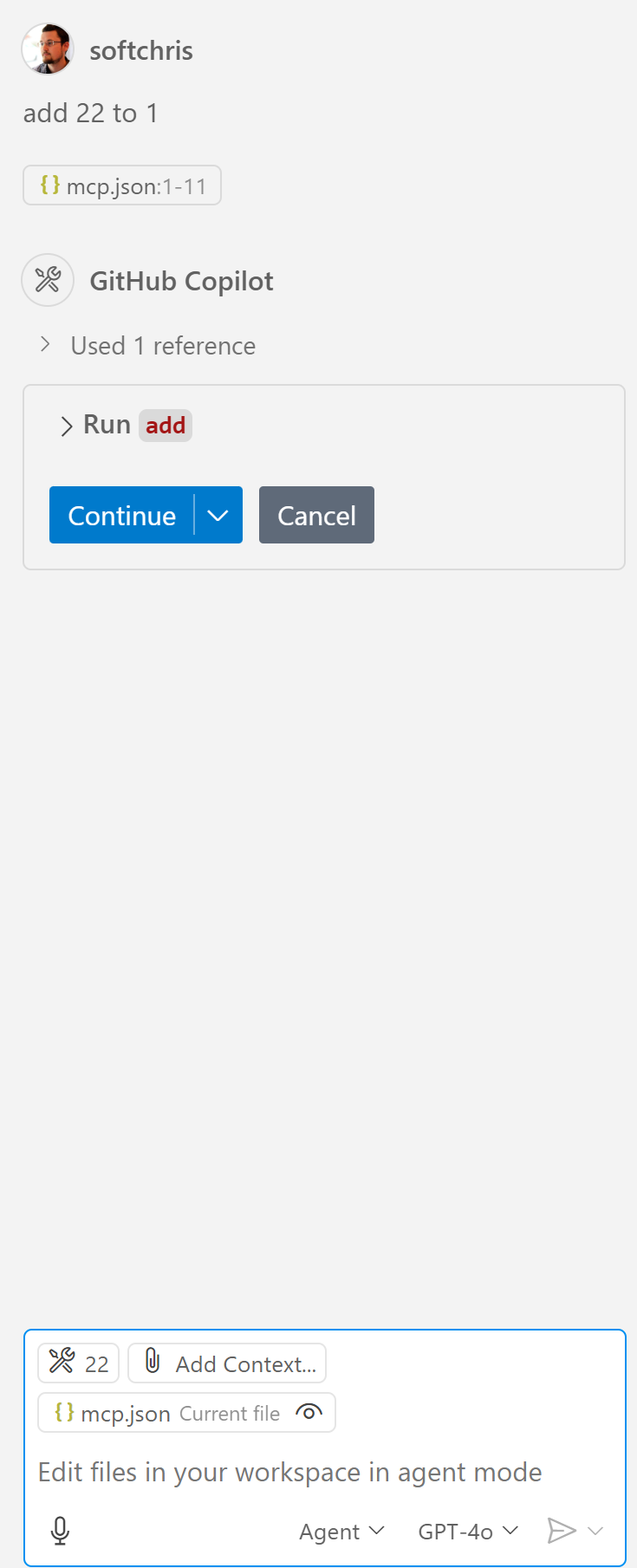 VS Code run tool